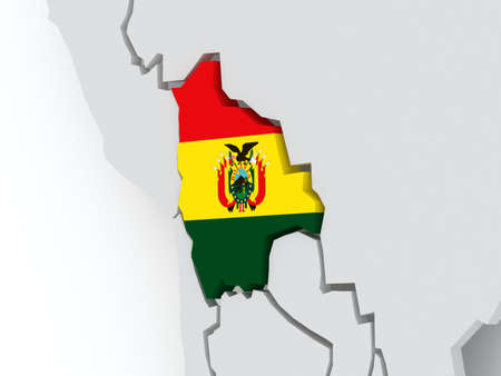 Map of worlds. Bolivia. 3dの写真素材