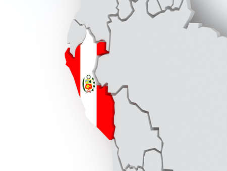 Map of worlds. Peru. 3dの写真素材