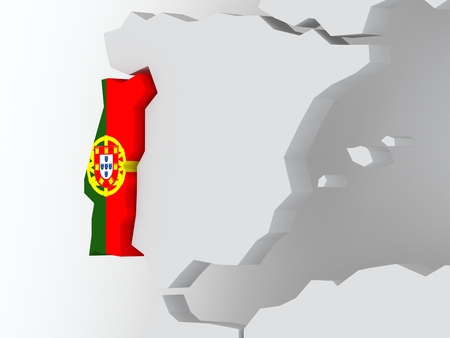 Map of worlds. Portugal. 3dの写真素材