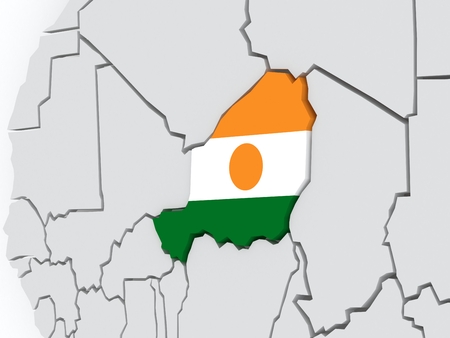 Map of worlds. Niger. 3dの写真素材