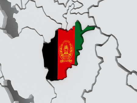 Map of worlds. Afghanistan. 3dの写真素材