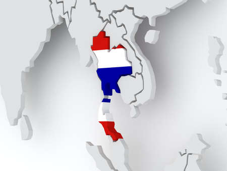 Map of worlds. Thailand. 3dの写真素材