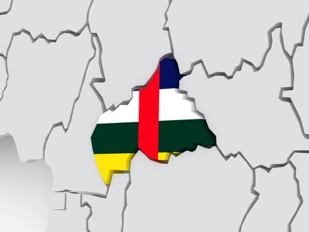 Map of worlds. Central African Republic. 3dの写真素材