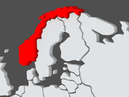 Map of worlds. Norway. 3dの写真素材