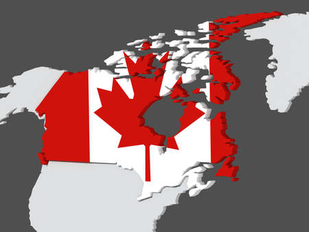 Map of worlds. Canada. 3dの写真素材