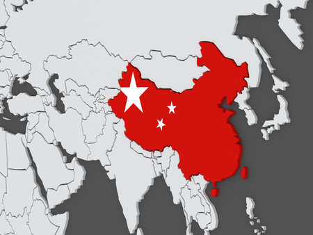 Map of worlds. China. 3dの写真素材