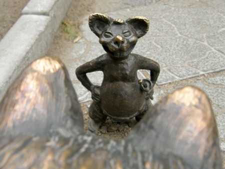 Bronozvy mouse - the monument of the Chess King. Ulan-Ude. Buryatia. Russiaの写真素材