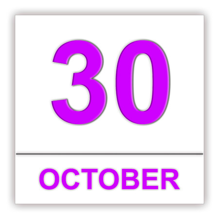 October 30. Day on the calendar. 3D illustration