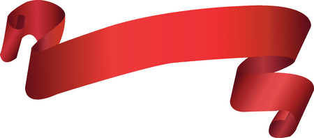 Red ribbon isolated on white. Vector illustrationのイラスト素材