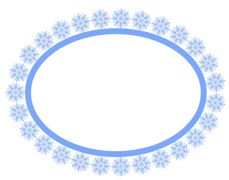 Blue frame with snowflakes isolated on whiteのイラスト素材