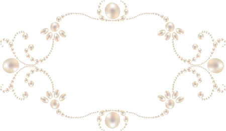 Beautiful pearl frame isolated on white backgroundのイラスト素材