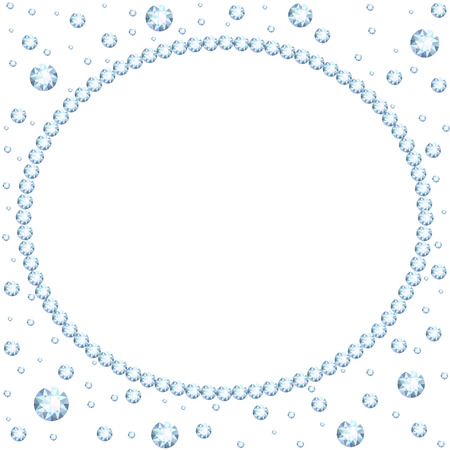 Diamond round necklace frame isolated on whiteのイラスト素材