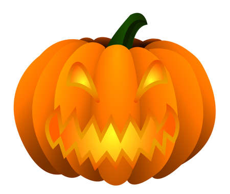 Halloween pumpkin Jack o\'Lantern isolated on whiteのイラスト素材