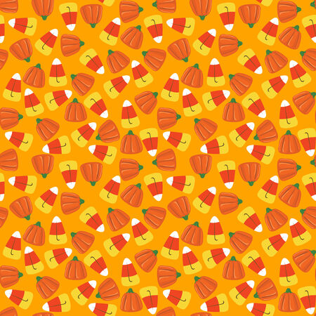 Halloween seamless background with candies. Trick or treatのイラスト素材