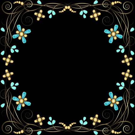 Background with beautiful floral jewelry pattern frameのイラスト素材