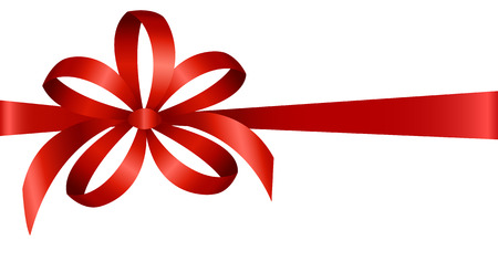 Red ribbon with bow for gift isolated on white backgroundのイラスト素材