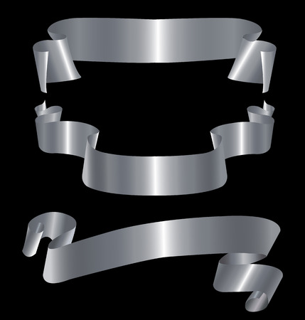 Long flowing silver tape for festivities vectorのイラスト素材
