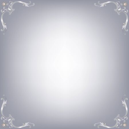 silver corners with pearls on a gray backgroundのイラスト素材