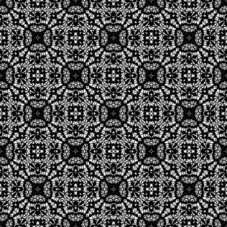 seamless black lace pattern on a white background