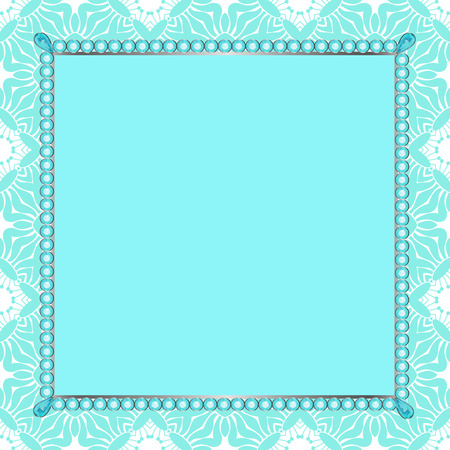 Invitation to the frame of the gems on the patterned backgroundのイラスト素材