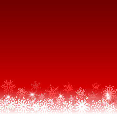 Snowflakes border on red background. Christmas cardのイラスト素材