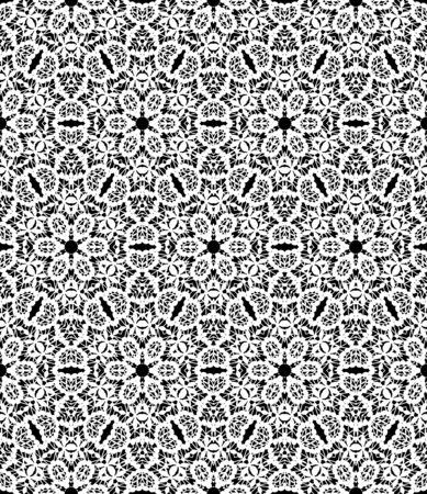 White lace seamless pattern on a black backgroundのイラスト素材