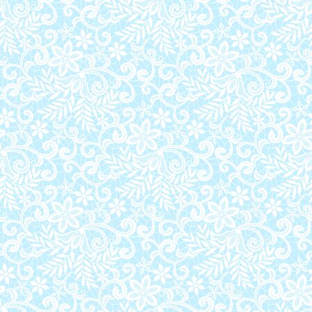White floral  lace pattern on a blue backgroundのイラスト素材