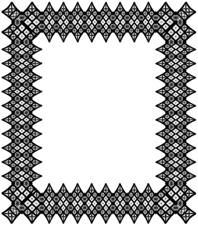 Elegant black lace frame on a white backgroundのイラスト素材