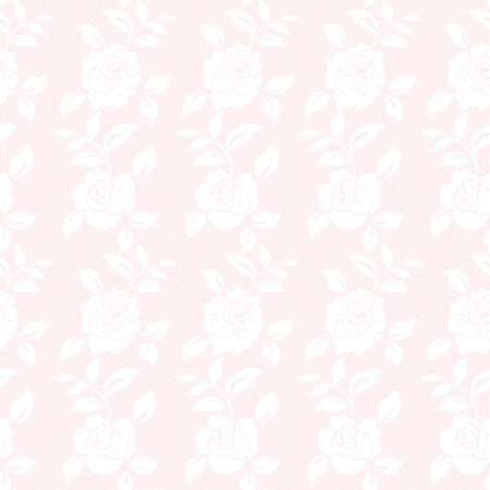 Floral white lace pattern on a pink backgroundのイラスト素材