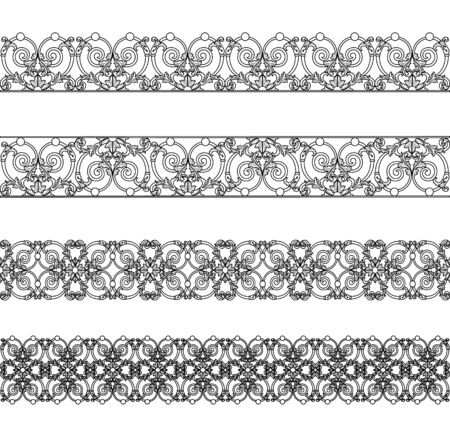 Set of black borders isolated on whiteのイラスト素材