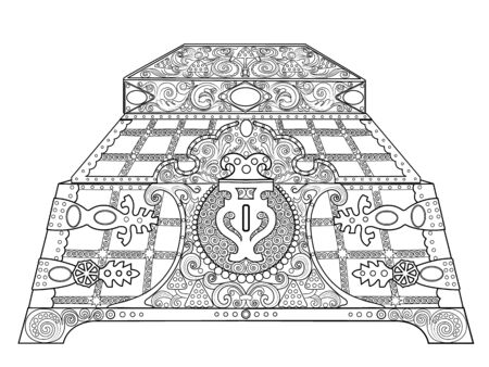 The old casket for storage of jewelryのイラスト素材
