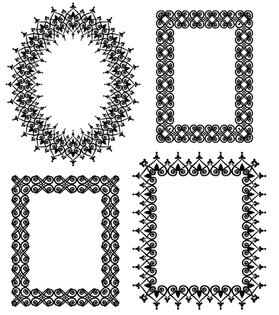 Set of black frame isolated on whiteのイラスト素材