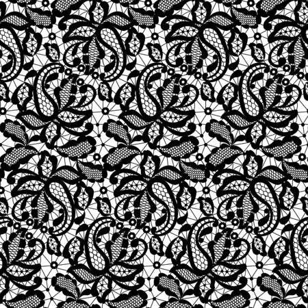 Black lace pattern on a white backgroundのイラスト素材