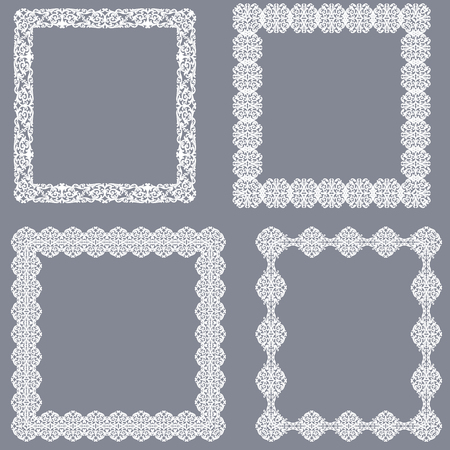 Set of white frames isolated on gray backgroundのイラスト素材