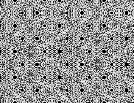 Seamless white pattern on a black backgroundのイラスト素材