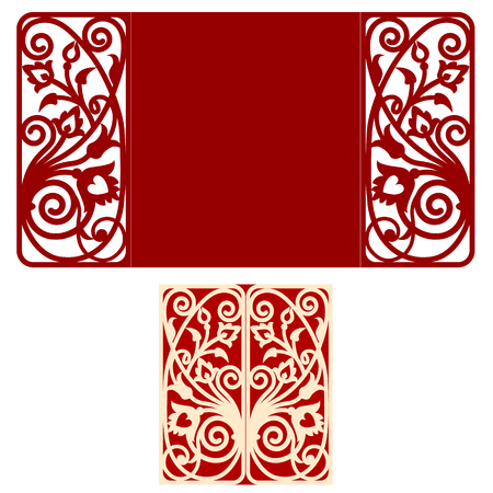 Card for laser cutting vs die cutting. Laser Cut wedding invitation cardのイラスト素材