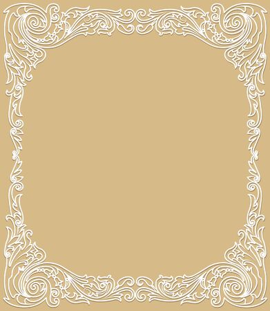 Delicate white frameのイラスト素材