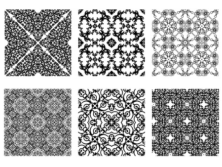Set of black abstract patterns on a white backgroundのイラスト素材