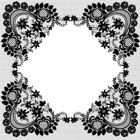 black lace frameのイラスト素材