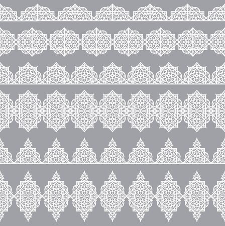 Set of white lace isolated on a grayのイラスト素材