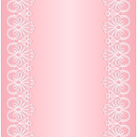 Template for wedding, invitation or greeting card with white lace border.のイラスト素材