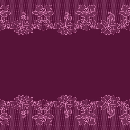 Set of black lace borders isolated on whiteのイラスト素材