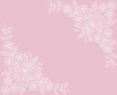 invitation card with floral lace corner elementsのイラスト素材
