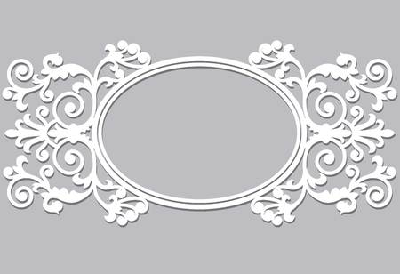 Elegant oval white frame on a white backgroundのイラスト素材