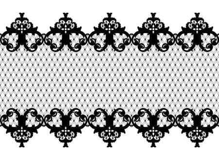 black lace ribbonのイラスト素材