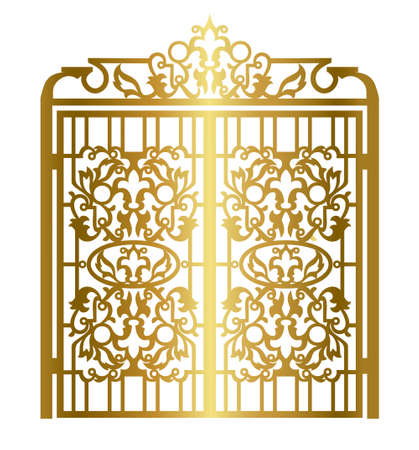 golden wrought iron gateのイラスト素材