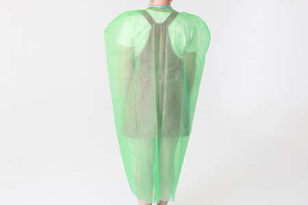 Disposable medical uniform protects against viruses and bacteriaの写真素材