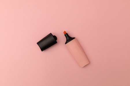 Pink marker on a pink background - monochromeの写真素材