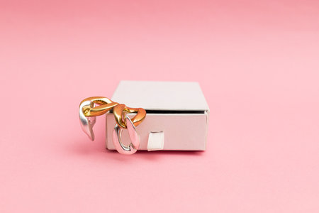 Precious metal for women's jewelry, object photography