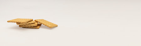 White banner with galette biscuits, minimalism and product advertisingの写真素材